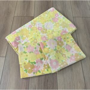 VTG Dan River Dantrel Full Sheet Set 70s Flower Power Hippie Boho Faded